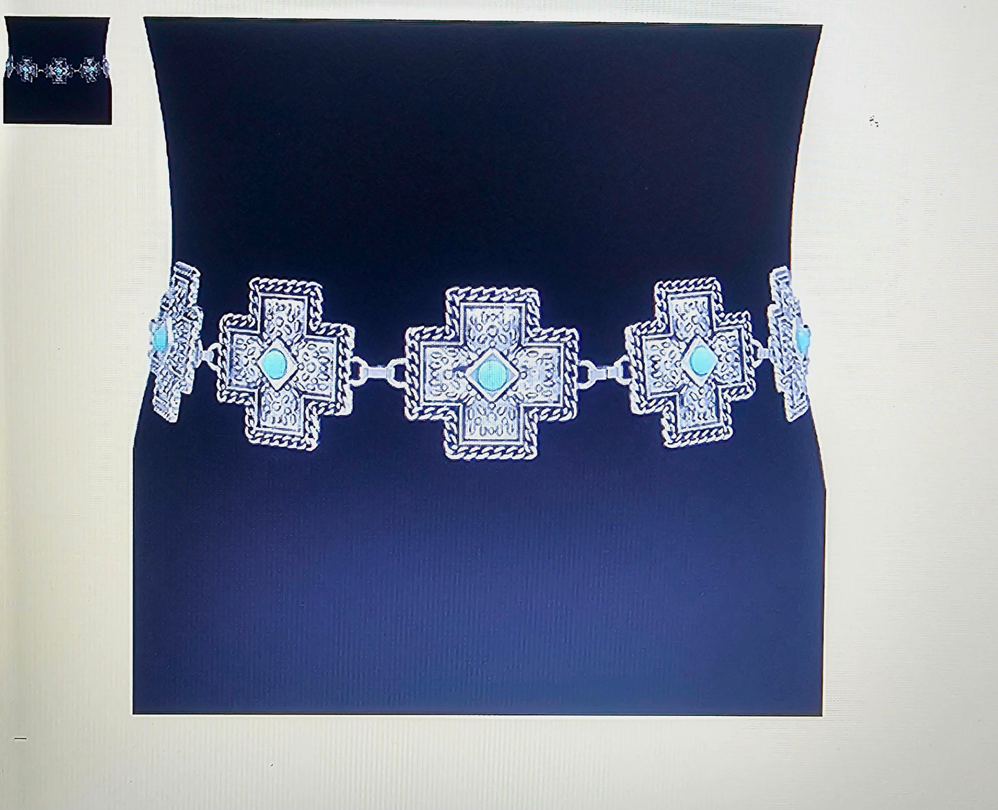 Natural Stone Western Style Cross Belt