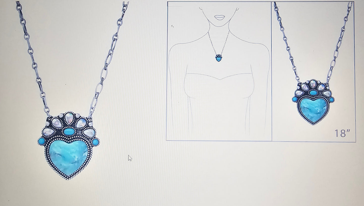 Western Heart Pendant Necklace