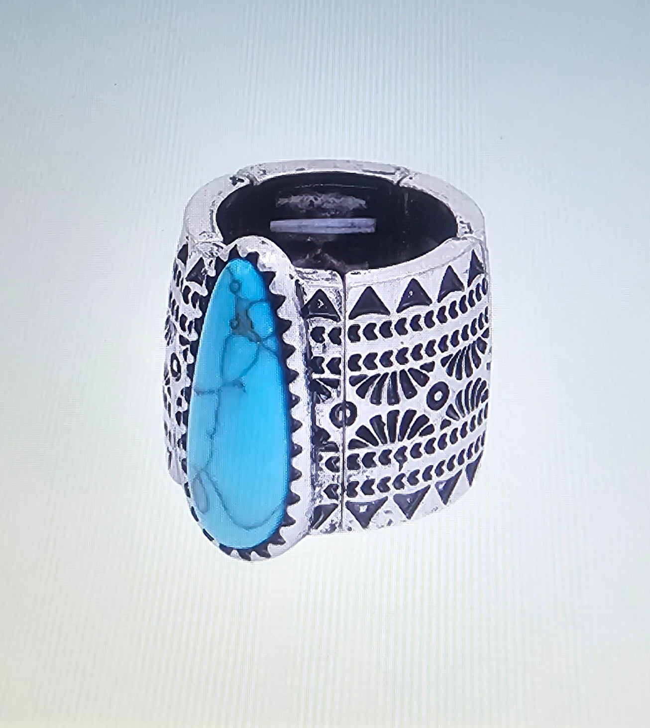 Turquoise Bead Stretch Ring