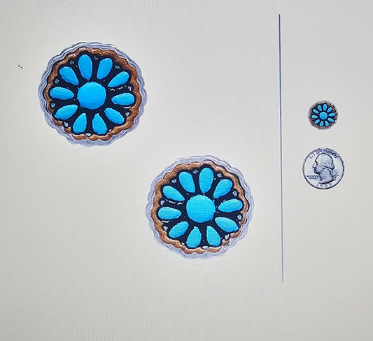 Concho Tooled Leather Earring