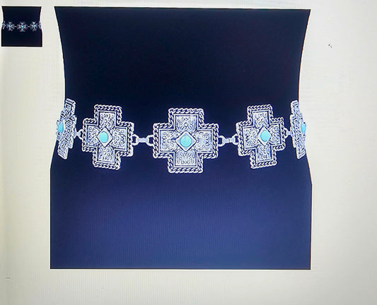 Natural Stone Western Style Cross Belt