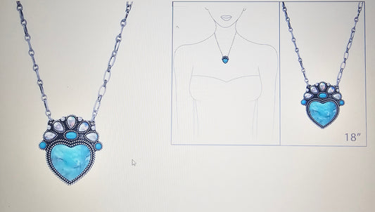 Western Heart Pendant Necklace