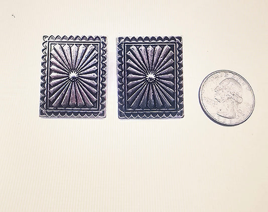 Rectangle Concho Post Earring