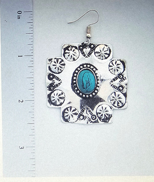 Western Cross Concho Earring