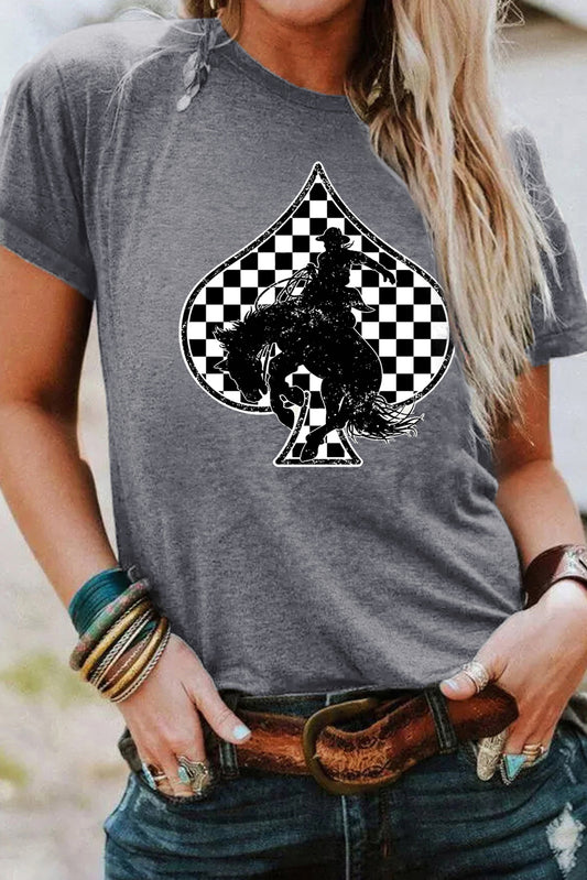Grey Spades Rodeo T Shirt