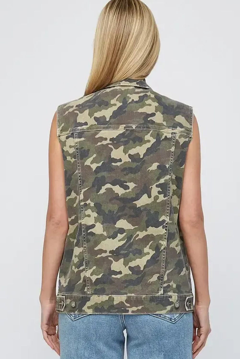 Camo Cargo Denim Vest
